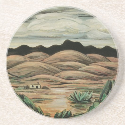 マースデン・ハートレーによる『砂漠の風景』、ヴィンテージ ファイン アート コースター (正面)
