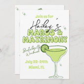 マーズとマトリモニーの独身最後の女友達パーティー招待状の予定 招待状 (正面/裏面)