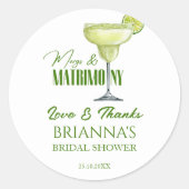 マーズとマリッジのウェディングシャワーモノグラム ラウンドシール (正面)