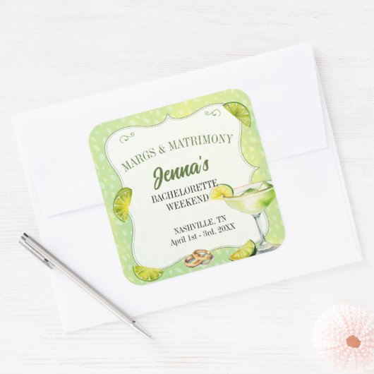 マーズとマリッジの独身最後の夜のステッカー スクエアシール