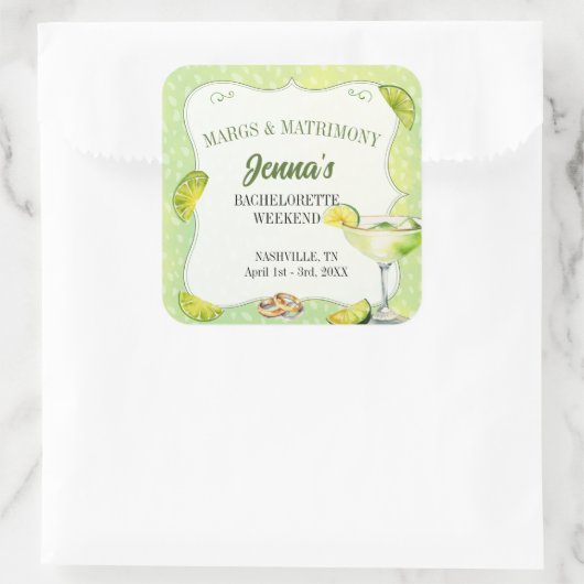 マーズとマリッジの独身最後の夜のステッカー スクエアシール (バッグ)