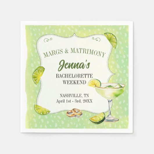 マーズとマリッジの独身最後の夜の会  スタンダードカクテルナプキン (正面)