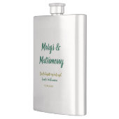 マーズと結婚式の名前と日付のパーティー フラスク (左)