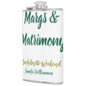 マーズと結婚式の名前の日付パーティ フラスク (左)