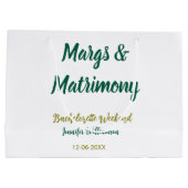 マーズと結婚式の名前の日付パーティ ラージペーパーバッグ (裏面)