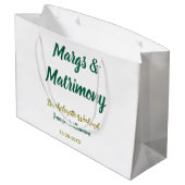 マーズと結婚式の名前の日付パーティ ラージペーパーバッグ (裏面アングル)