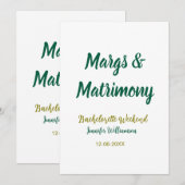 マーズと結婚式の名前の日付パーティ 招待状 (正面/裏面)