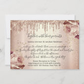 マーズラ ウェディング ローズゴールド ローズ バーガンディ 招待状 (裏面)