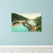 マーセド川にかかる鉄道橋 キャンバスプリント (インサイチュ (ウッドフロア))