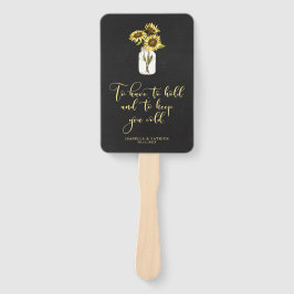 マーソ素朴ン・ジャーの黒板ひまわり結婚の花 ハンドファン