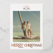 マーダック モノグラム ゴールド フォイル クリスマス カード (正面)