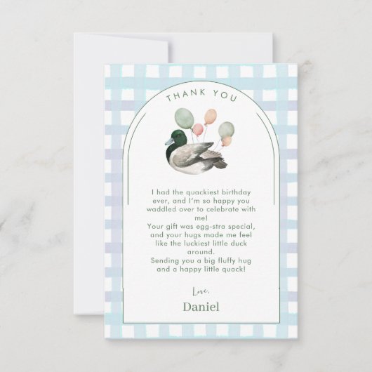 マーダック ラッキーダック 誕生日 サンクス カード (正面)