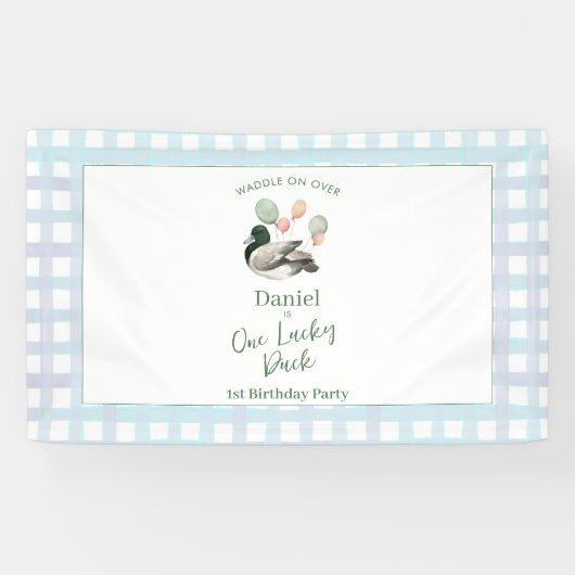 マーダック ラッキーダック 1歳の誕生日 横断幕 (横)