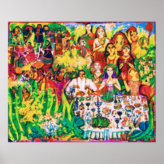 マーチうぶな人フォークアート春お祝い ポスター (正面)