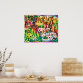 マーチうぶな人フォークアート春お祝い ポスター (キッチン)