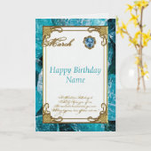 マーチアクアマリン誕生石誕生日カード カード (黄色い花)