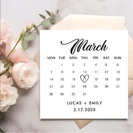 マーチカレンダー暗結婚黒 スタンダードカクテルナプキン