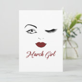 マーチガールアイズキュートレッドリップウィンク誕生日 シーズンカード (スタンド正面)