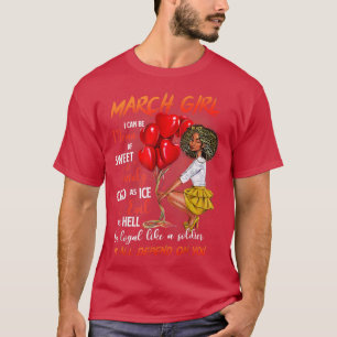 マーチガール甘いキャンディ誕生日ギフトのためのブラック Tシャツ