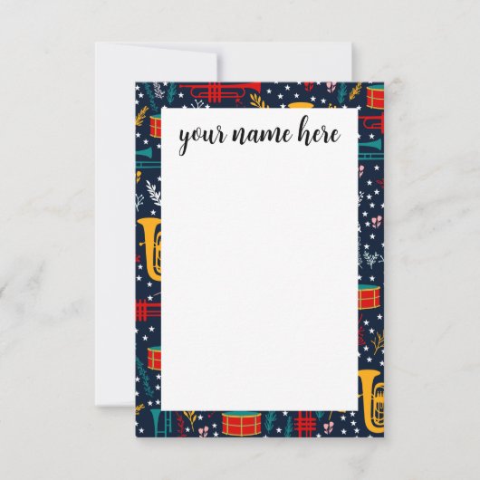 マーチパーソナライズされたングバンドノーテカード サンキューカード (正面)