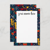 マーチパーソナライズされたングバンドノーテカード サンキューカード (正面/裏面)