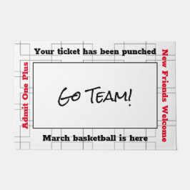 マーチブラケットバスケットボールパーティー ドアマット