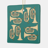 マーチングバリトン十字型トートバッグ セラミックオーナメント (左)