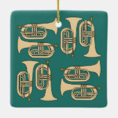 マーチングバリトン十字型トートバッグ セラミックオーナメント (裏面)