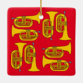 マーチングバリトン十字型トートバッグ セラミックオーナメント (裏面)