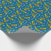 マーチングバリトン音楽ノート低音クレフ、 音符記号 ラッピングペーパー (角)