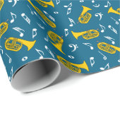 マーチングバリトン音楽ノート低音クレフ、 音符記号 ラッピングペーパー (ロールコーナー)