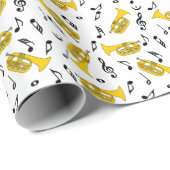 マーチングバリトン音楽ノート高音クレフ、 音符記号 ラッピングペーパー (ロールコーナー)