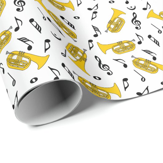 マーチングバリトン音楽ノート高音クレフ、 音符記号 ラッピングペーパー (ロールコーナー)