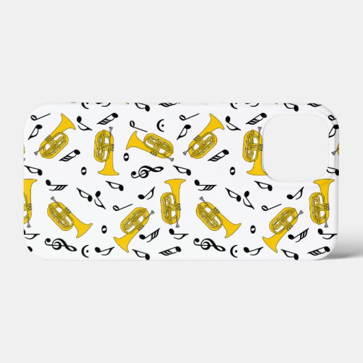 マーチングバリトン音楽ノート高音クレフ、 音符記号 Case-Mate iPhoneケース (裏面 (横))