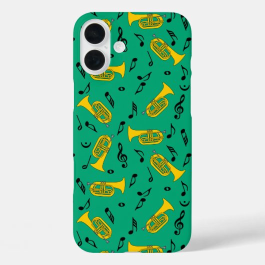 マーチングバリトン音楽ノート高音クレフ、 音符記号 Case-Mate iPhoneケース (裏面)