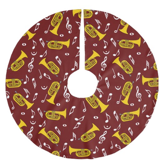 *マーチングバリトン音楽ノート ブラッシュドポリエステルツリースカート (正面)