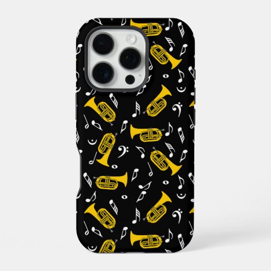 マーチングバリトン音符とヘ音記号 iPhoneケース (裏面)