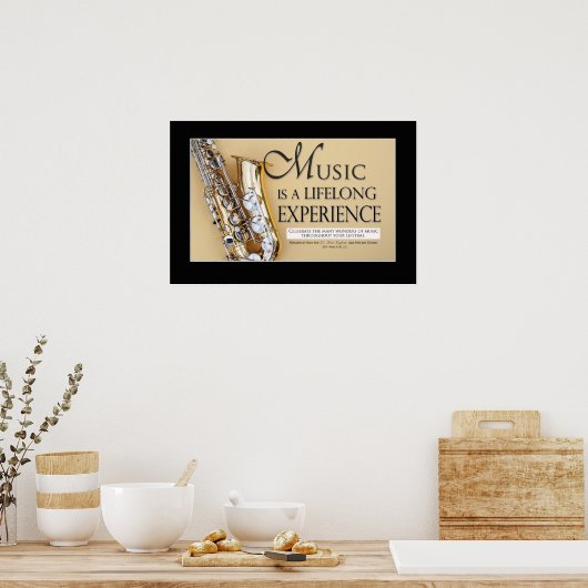 マーチングバンドことわざ&引用文 – サクソフォン ポスター (キッチン)