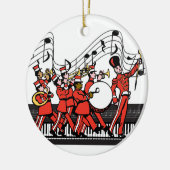 マーチングバンドの角のピアノキーボードおよび音楽ノート セラミックオーナメント (左)