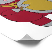 マーチングバンドキャットマルーンと金ゴールド ポスター (角)