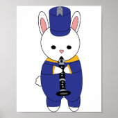 マーチングバンドクラリネットラビットブルーイエロー金ゴールド ポスター (正面)