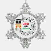 マーチングバンドクリスマス装飾 スノーフレークピューターオーナメント (正面)