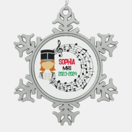 マーチングバンドクリスマス装飾 スノーフレークピューターオーナメント