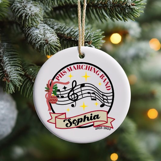 マーチングバンドクリスマス装飾 セラミックオーナメント
