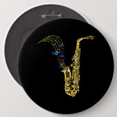 マーチングバンドサクソポニストギフトジャズミュージックサクソフォン 缶バッジ (正面&裏面)