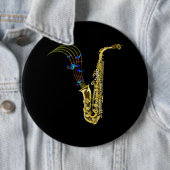 マーチングバンドサクソポニストギフトジャズミュージックサクソフォン 缶バッジ (インサイチュ)