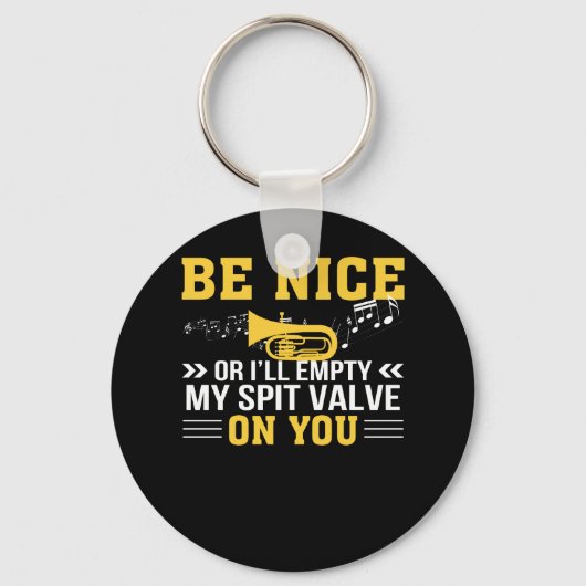 マーチングバンドトランペット空の唾のバルブ キーホルダー (正面)