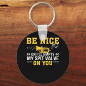 マーチングバンドトランペット空の唾のバルブ キーホルダー (正面)