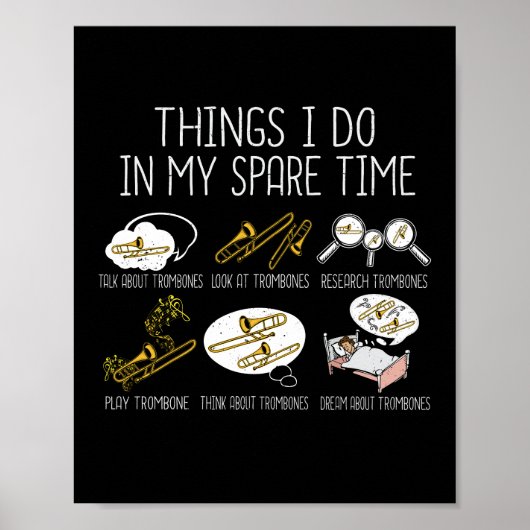 マーチングバンドトロンボンギフトメンズジャズミュージック ポスター (正面)