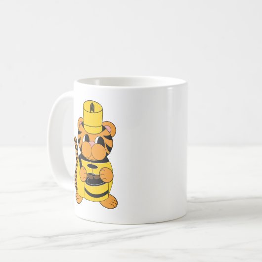 マーチングバンドドラマータイガーイエローブラック コーヒーマグカップ (正面左)